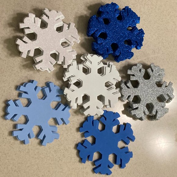 Foam Snowflakes Winter Holiday Decorations Ornaments